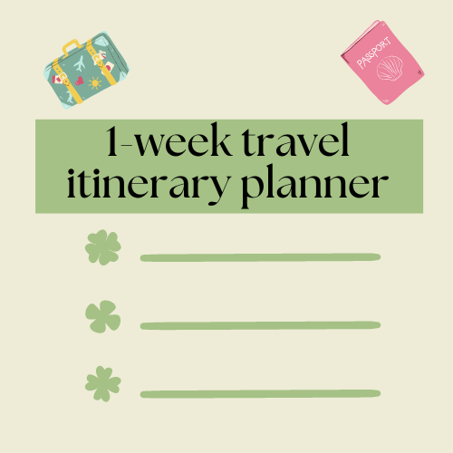 Travel Itinerary Planner - 1-week